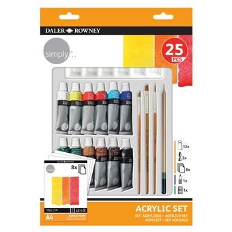 Conjunto de Pintura Acrilico Daler Rowney Simply | 25 Peças - 1