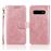 Capa Magunivers para Samsung Galaxy S10| PU |superfície de losango com suporte e alça - Dourado - Rosa_0