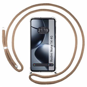 Capa TUMUNDOSMARTPHONE transparente para Xiaomi Redmi Note 14 4G com cordão Camel - 1