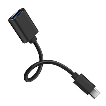 Adaptador Avizar Usb Fêmea Para Usb-C Macho Conexão Fluída Compacta Preto - 1