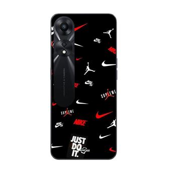 Capa Maniacase para Oppo A78 5G | NIKE JORDAN BLANC ROUGE fundo preto - 1