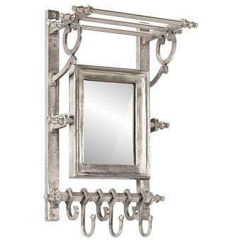 Suporte de parede para malas com ganchos vidaXL | alumínio - 1