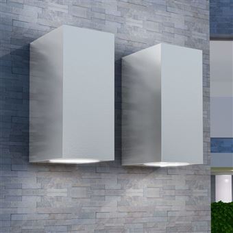 Candeeiros Parede vidaXL LED superior/inferior paraext. 2 pcs quadrado - 1