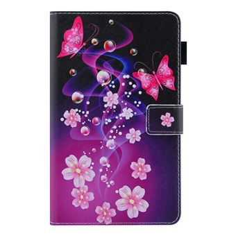 Capa Pu magunivers Textura Cruzada com Slots de Cartão Borboletas Rosa para Samsung Galaxy Tab A8 10.5 2021 Sm-X200/X205 - 1