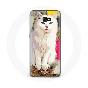 Capa Maniacase para Samsung Galaxy A3 2017 Turco de Van Gato Branco A Olhos Azul E Amarelo - 1