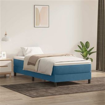 Cama com molas sem colchão vidaXL |  80x220 cm | veludo azul-escuro - 1