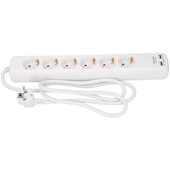 Extensão Regleta com 6 Tomadas e 2 Tomadas de extensão USB Grundig - 1