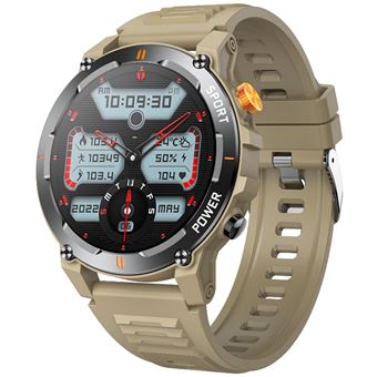 Smartwatch Chronus | Lanterna | Desportos ao Ar Livre | Bluetooth | Frequência Cardíaca | Castanho - 1