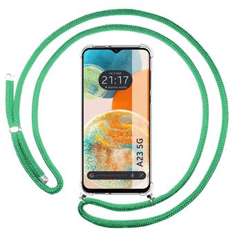 Capa Tumundosmartphone Suspensa Transparente para Samsung Galaxy A23 5G com Cabo Verde Água - 1