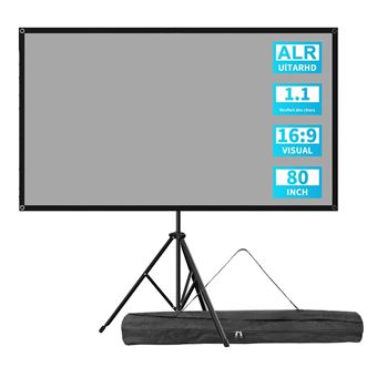 Ecrã de Projeção ALR com Tripé Ajustável VISULAPEX | 80'' | 4K | HD | 16:9 - 1