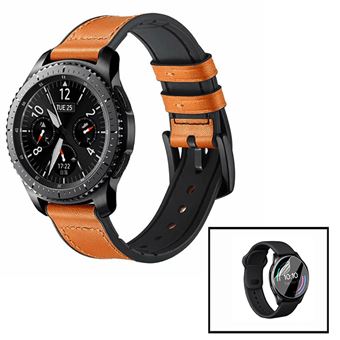 Kit Phonecare Pulseira Bracelete Phonecare Premium SiliconLeather + Película de Hydrogel para Huawei Watch 3 Pro Elite - Castanho / Preto - 1