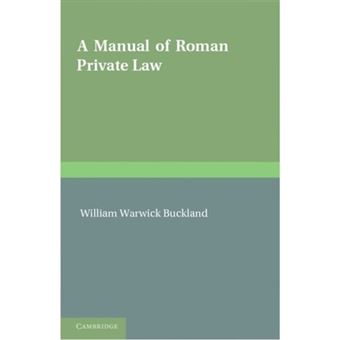 A Manual Of Roman Private Law - 1
