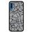 Capa Tpu Hapdey para Samsung Galaxy A50 2019 | Design Mosaico de Parede de Pedra Abstrato e Moderno - Preto_0