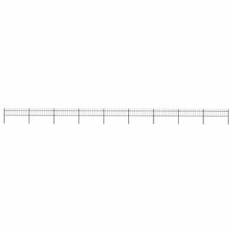 Cerca de jardim vidaXL | Topo em forma de lança | aço | 1603,5x60 cm | preta - 1
