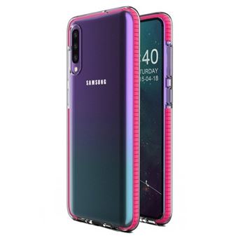Capa HURTEL Spring para Samsung Galaxy A40 | Gel TPU com Marca - Rosa