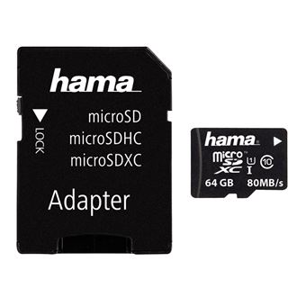 Cartão de Memória Hama microSDXC 64GB | Preto - 1
