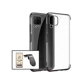 Kit G4M Vidro Temperado Ceramica Full Cover + Capa Proteção Traseira Super Slim + Suporte de Carro Magnético L para Samsung Galaxy F12 - Preto - 1