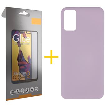 Conjunto skyhe 1 x Película de Vidro Full + Capa para Samsung Galaxy A71 4G | Silicone Líquido - Roxo - 1