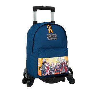 Mochila Trolley Americana DAM Naruto com Compartimento para Laptop | 4 Rodas Multidirecionais | Branca - 1