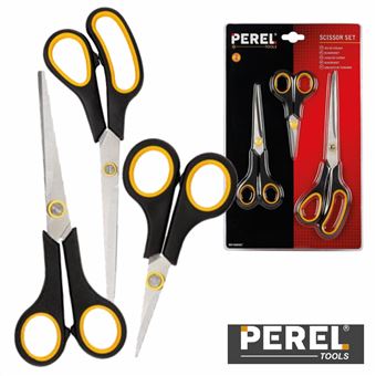Conjunto 3 Tesouras Perel Multifunções 130/200/250Mm - 1