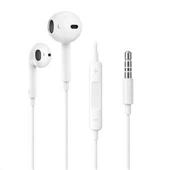 Auriculares com Fio Jack 3.5mm com Microfone e Controlo de Volume Gandy M2-021 | Branco - 1