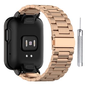 Bracelete de metal três contas com ferramenta de instalação, ouro rosa Magunivers para Xiaomi Redmi Watch/Mi Watch Lite - 1