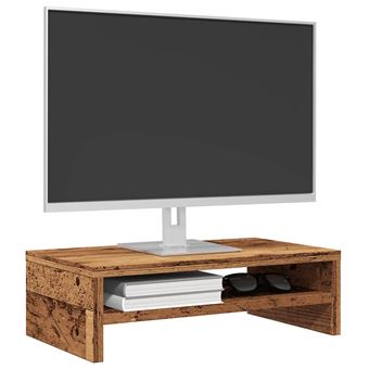 Suporte para monitor vidaXL | 42x24x13cm | derivados de madeira madeira velha - 1