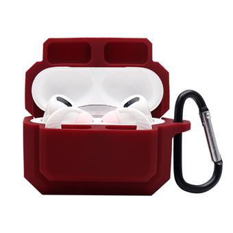 Capa silicone mosquetão anti-perda, vinho tinto Magunivers para AirPods Pro - 1