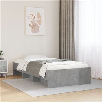 Estrutura de cama vidaXL | 90x190 cm | derivados de madeira cinza cimento - 1