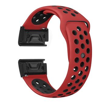 Pulseira silicone duas cores vermelho/preto para Garmin Fenix 5X/Fenix 3 - 1