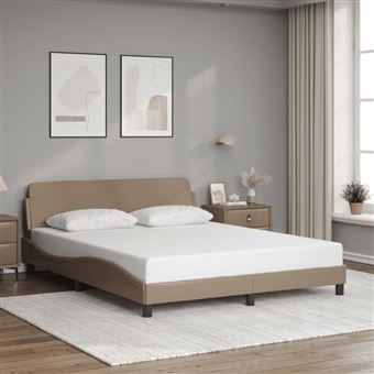 Estrutura de Cama vidaXL Dover | 160x200 cm | couro artificial cappuccino - 1