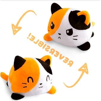 Brinquedo de Peluche Lionvolant Reversível Virar Gato Malhado | 15 cm - 1
