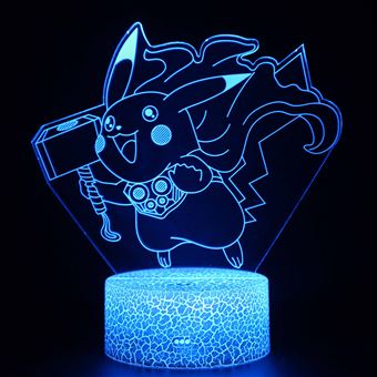 Lâmpada 3D HSMY | Infantil | Multicolorido com Controlo Remoto | Pikachu | 1490 - 1