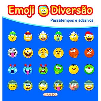 Emoji Diversão Azul. Passatempos e Adesivos: 01 - 1
