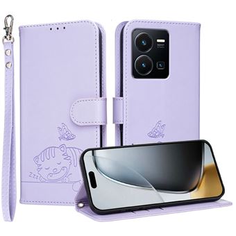 Capa FOXDOCK para VIVO Y35 4G | Flip | Bloqueio RFID | Fecho Magnético | Pele Sintética | Alça de Pulso Amovível | Roxo - 1