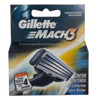 Lâminas de Barbear Gillette Mach3 4 Unidades - 1