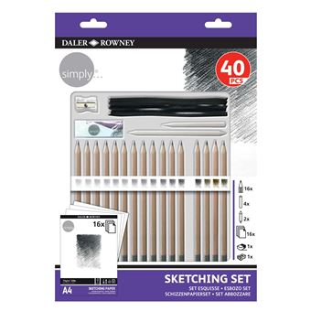 Conjunto de Esboço Daler Rowney Simply D644500410 | 40 Peças - 1