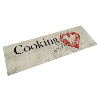 Tapete de cozinha lavável vidaXL | 45x150 cm | veludo padrão peper cooking - 1