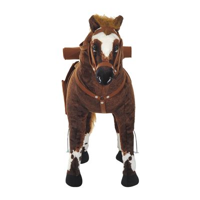 vidaXL Cavalo de montar em peluche castanho escuro XXL