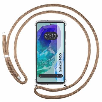 Capa suspensa transparente TUMUNDOSMARTPHONE para Samsung Galaxy M55 5G com cabo camelo - 1