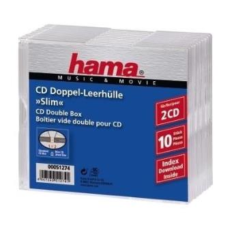 Hama CD Slim Double Jewel Case, pack 10 - 1