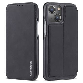 Capa PU LC.IMEEKE Estilo retrô com porta-cartões Preto para iPhone 13 mini 5.4'' - 1