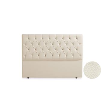 Cabeceira Estofada Moonia Capri Pele Sintética | 190 X 120 X 12 cm | Branco Roto - 1