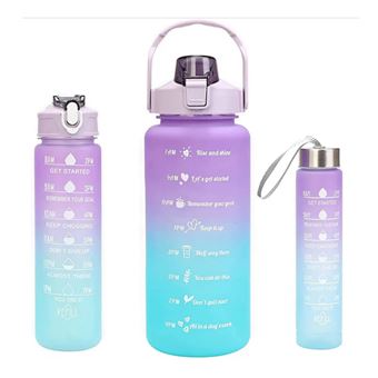 Conjunto de 3 Garrafas Motivacionais - Roxo/Azul - 1
