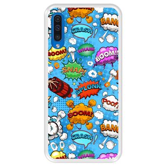Capa Tpu Hapdey para Samsung Galaxy A50 2019 | Design Padrão de Bolhas Em Quadrinhos 6 - Transparente