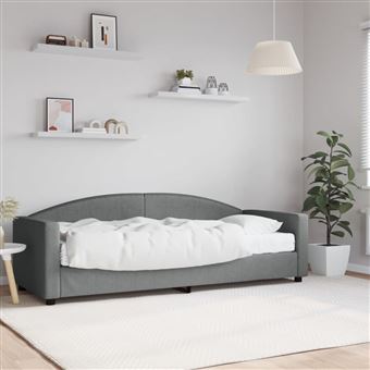 Sofá-cama com Colchão vidaXL | 80x200 cm | tecido cinzento-escuro - 1