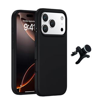 Kit Suporte Magnético Reforçado + Capa Silicone Líquido PHONECARE para Apple iPhone 17 Pro Max | Preto - 1
