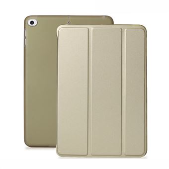 Capa Magunivers para Apple Ipad Mini 7.9 Pouces (2019)/Ipad Mini 4 PU + TPU Pele Napa com Suporte Tri-Fold Ouro - 1