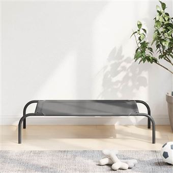 Cama para cães elevada vidaXL | 90x50x20 cm | Textilene e aço cinzento - 1