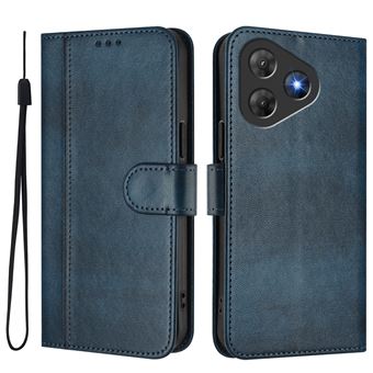 Capa FOXDOCK para Blackview Oscal Flat 2/2C | Estilo Vintage | TPU com Textura de Pele Antiderrapante | Compartimentos para Cartões e Suporte | Azul - 1